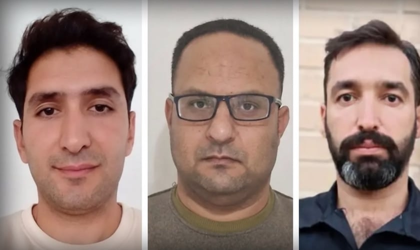 Da esquerda para a direita: Morteza Faghanpour-Saasi, Hessamuddin Mohammad Junaidi e Abolfazl Ahmadzadeh-Khajani. (Foto: Mohabat News)