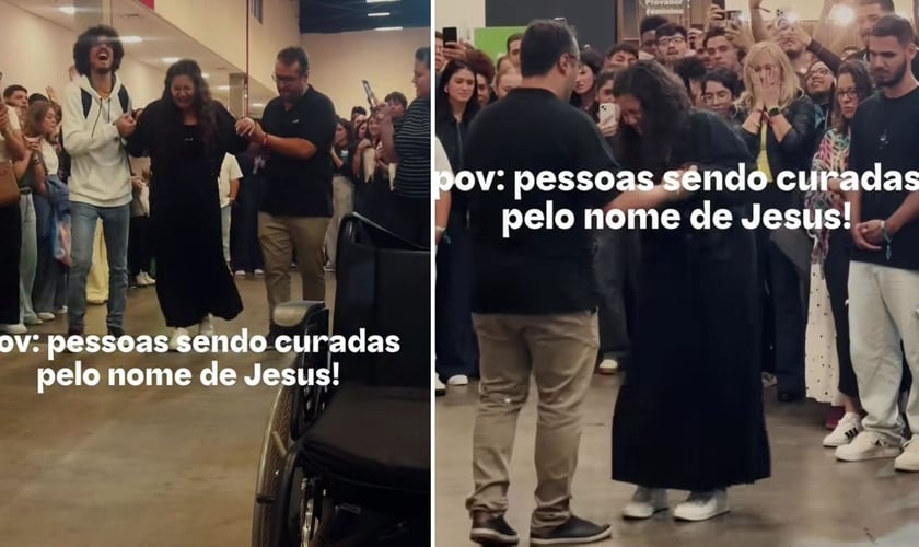 A mulher deixou a cadeira de rodas e andou. (Foto: Reprodução/Instagram/Dunamis Movement)