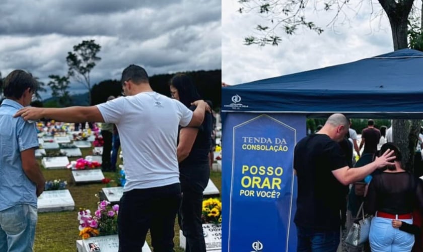 Cristãos pregaram a esperança em Jesus aos enlutados. (Foto: Instagram/CIADESCP).