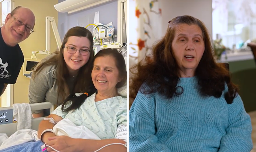 Ivy Harden durante a internação após hemorragia cerebral; hoje está completamente curada. (Captura de tela/CBN News)