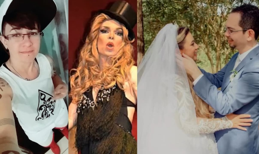 Riquelmo e Aline casaram, após serem restaurados por Deus. (Foto: Reprodução/YouTube/Edifique Podcast/Reprodução/Instagram/Riquelmo Araujo).