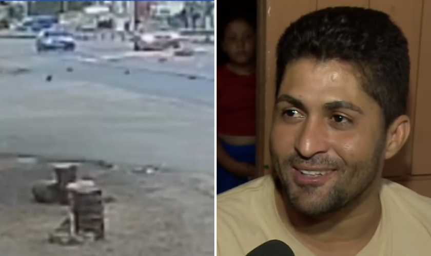 O atropelamento de Joseval Silva e seu amigo José Vital foi registrado por câmeras de rua. (Captura de tela/Gazetatvweb)