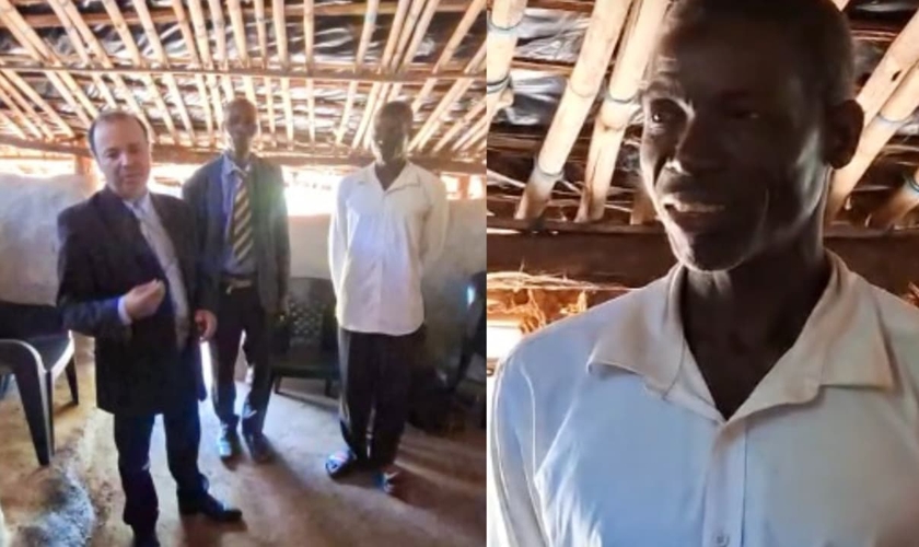 Castro não mediu esforços para cultuar com os missionários brasileiros. (Foto: Reprodução/TikTok/Sidnei Honório).