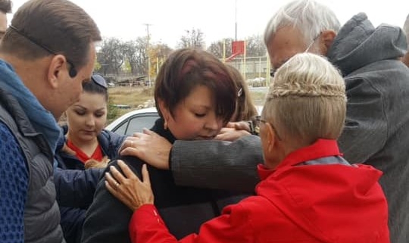 Cristãos saem às ruas de Tiraspol para evangelizar. (Foto: Yuriy Semenyuk / Facebook)