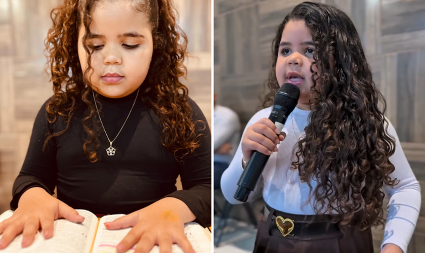 Ester Souza durante pregações da Bíblia. (Captura te tela/Instagram/oficial_estersouza_)