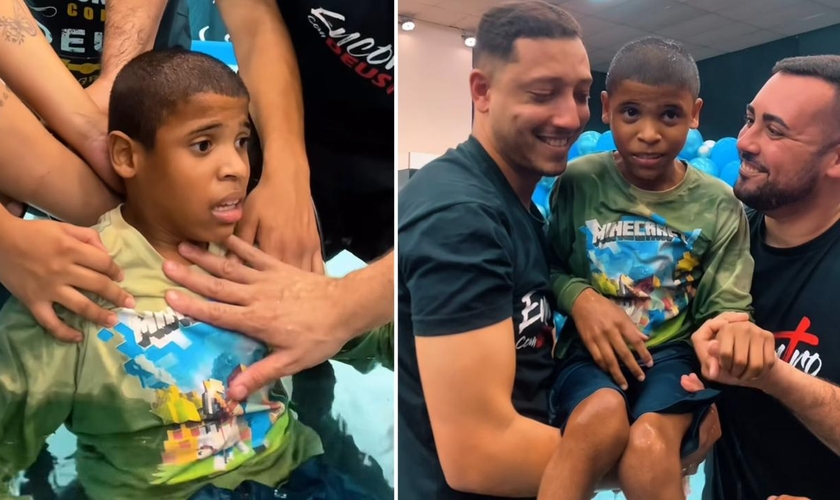 Batismo de Isaque. (Foto: Reprodução/Instagram/Videira Casa Grande)