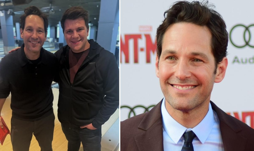 Paul Rudd e o pastor Dylan Novak. (Foto: Reprodução/Instagram/Dylan Novak/Wikimedia Commons/Culver City, EUA)