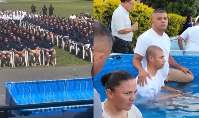 Os futuros agentes foram batizados na escola de polícia. (Foto: Reprodução/Instagram/La Corriente/Reprodução/YouTube/NG Federal).
