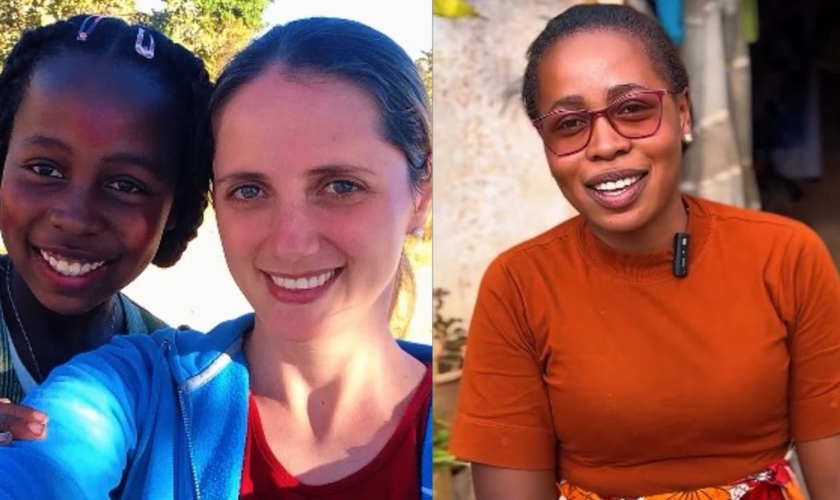 A missionária Janaine com Elodry quando ela era criança. (Foto: Reprodução/Instagram/Janaine Basso).