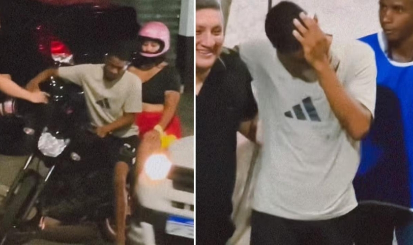 O jovem após decidir por Jesus. (Foto: Reprodução/Instagram/Joel Carvalho)