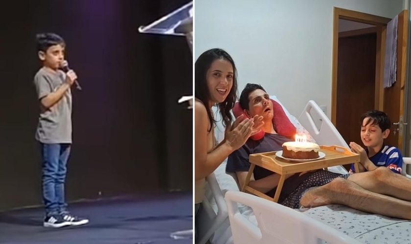 Davi Lucas testemunhando na igreja. (Foto: Reprodução/Instagram/Davi Lucas)