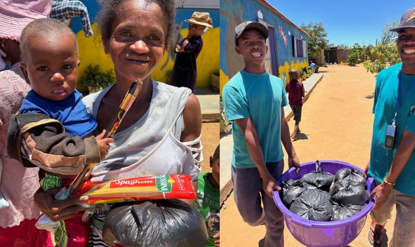 As ações de Natal levaram Jesus e alimentos ao povo Bara. (Foto: Instagram/Janaine Basso).