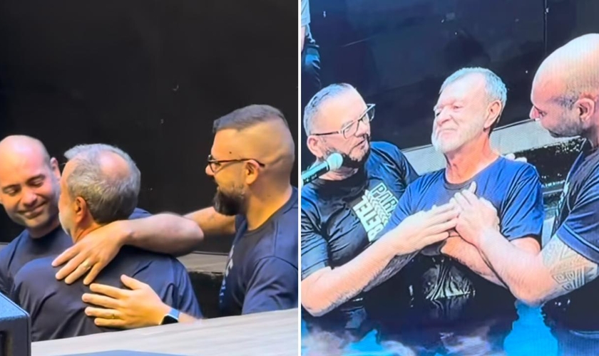 O batismo de Paulo. (Foto: Reprodução/Instagram/Renan Nunes)