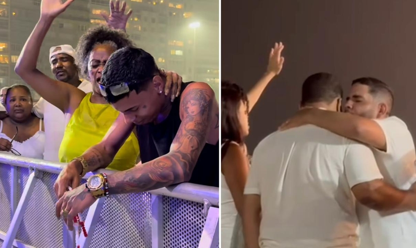 Muitos se renderam a Cristo na areia da praia. (Foto: Reprodução/Instagram/Marcados Pagode Gospel/Fernando Rezende)