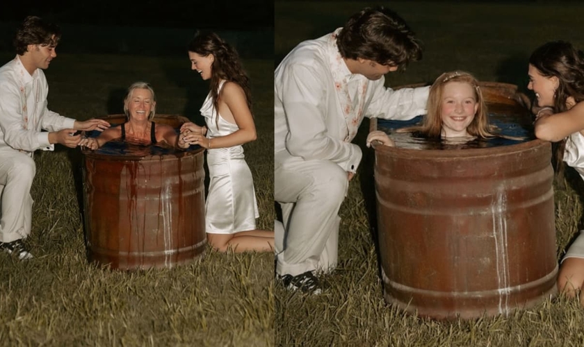 O cantor cristão DANMAR e sua noiva Lillian quatro novos convertidos. (Foto: Reprodução/Instagram/Lillian Martin).