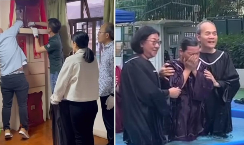 Anna foi batizada após remover os ídolos. (Foto: Reprodução/Instagram/Sophie Cheng)