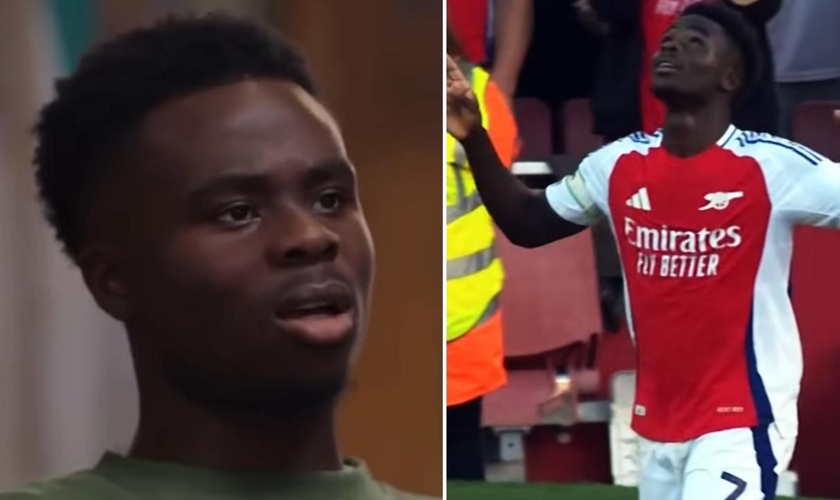 Bukayo Saka. (Foto: Reprodução/Instagram/Ballers In God/Arsenal)