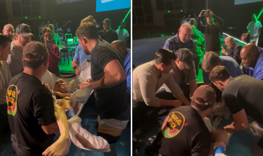 Nick é batizado nas águas. (Captura de tela/Instagram/thecarlosortiz)