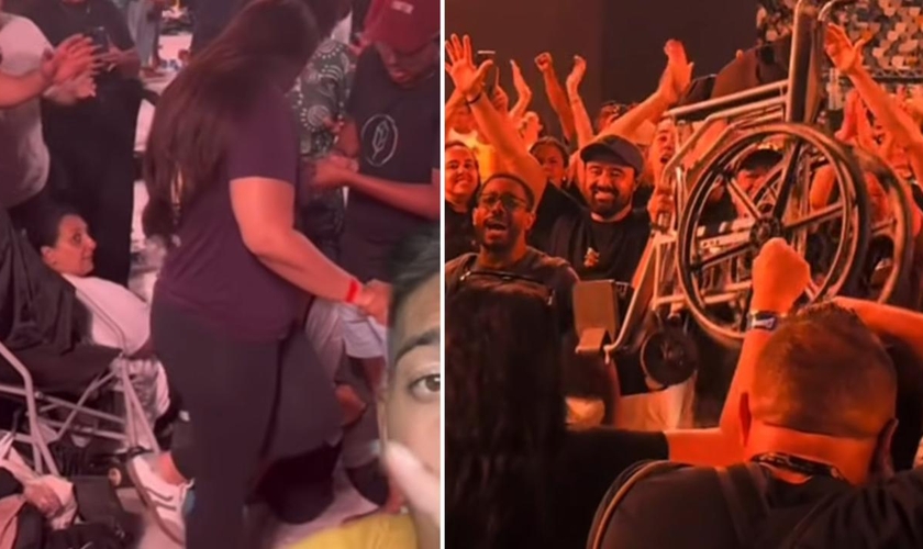 A jovem foi curada após orações na Arena MRV, em BH. (Foto: Reprodução/Instagram/André Paranhoz)