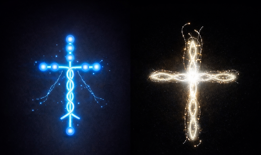 Polilaminina tem formato de cruz. (Imagem ilustrativa gerada por IA)