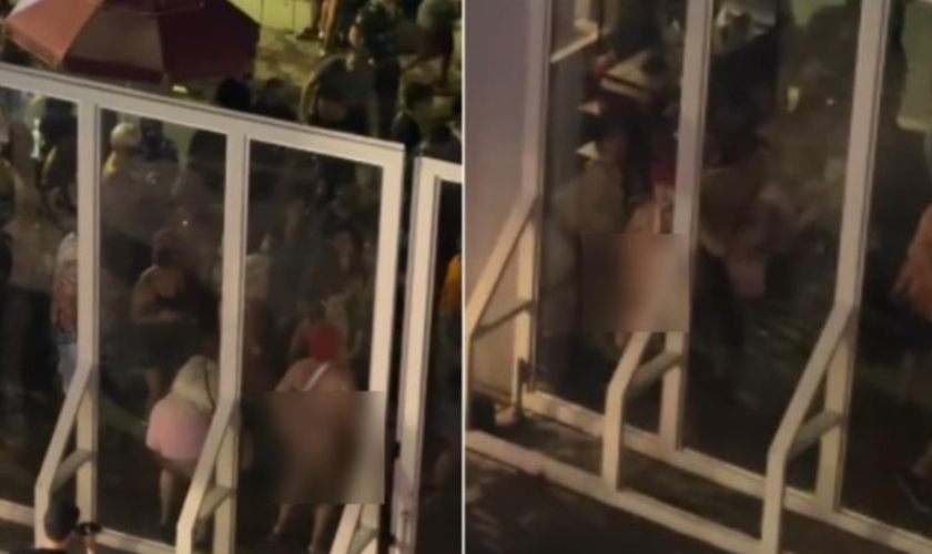 Foliões provocaram os fiéis da Boas Novas Church. (Foto: Reprodução/Instagram/Kelle Gripp).