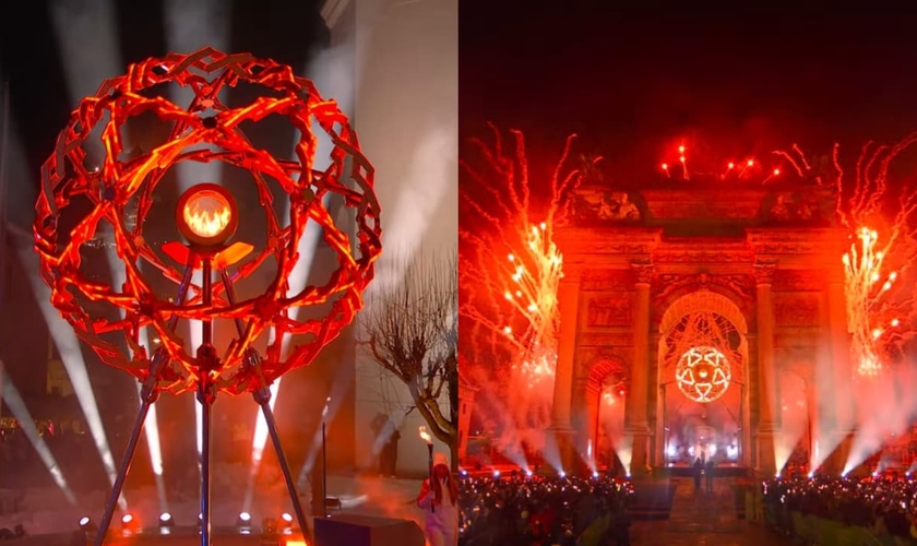 Cerimônia de Abertura dos Jogos Olímpicos de Inverno 2026. (Foto: Reprodução/YouTube/Cazé TV).