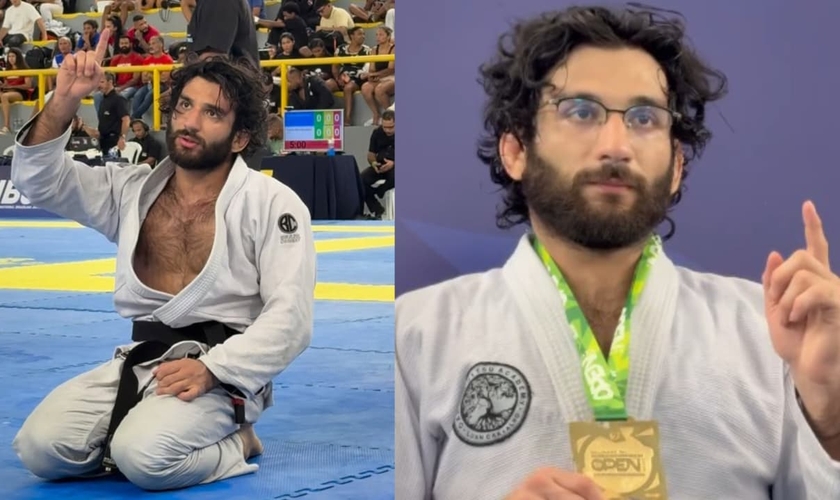 O faixa preta Gabriel Grijó anunciou Cristo no Salvador Fall International Open 2026. (Foto: Reprodução/Instagram/CBJJ Oficial).