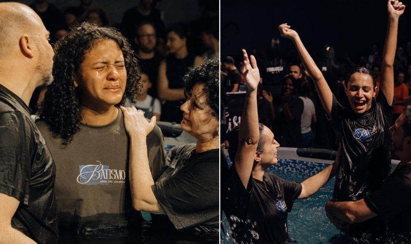 A ABBA PAI Church celebrou o batismo de adultos, jovens e adolescentes. (Foto: Instagram/ABBA PAI Church).