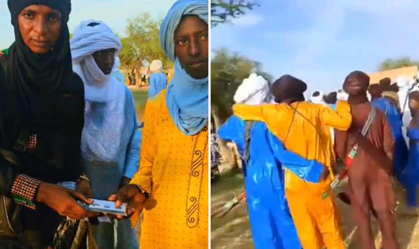 Missionário distribui dispositivos bíblicos para os Fulani na Nigéria. (Captura de tela/X/AFG_0007)
