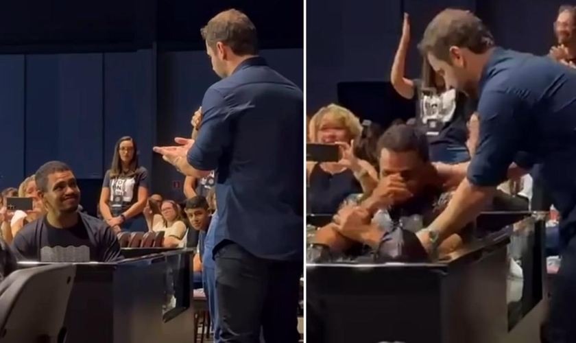 O batismo de Matheus. (Foto: Reprodução/Instagram/Tiago Mattes)