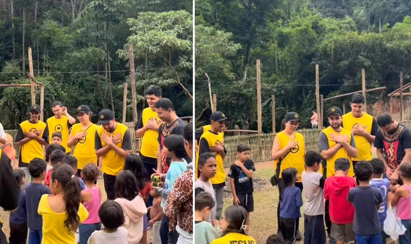 Os indígenas foram alcançados pelo Evangelho. (Foto: Reprodução/Instagram/Lucas Teodoro)