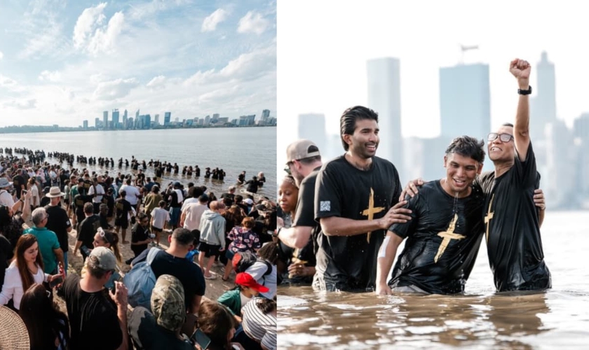 O batismo aconteceu no rio Swan. (Foto: Instagram/Julian Kirtisingham).
