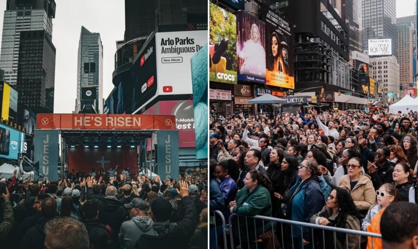 O evento atraiu milhares de pessoas para celebrar a ressurreição de Cristo. (Foto: Instagram/Mike Signorelli).
