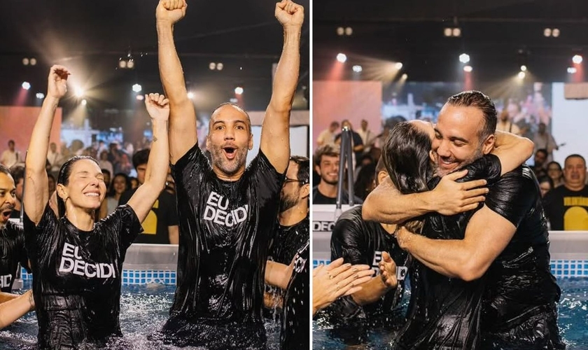 Jorge e Paola foram batizados na igreja Hillsong São Paulo. (Foto: Reprodução/Instagram/Jorge Iggor)