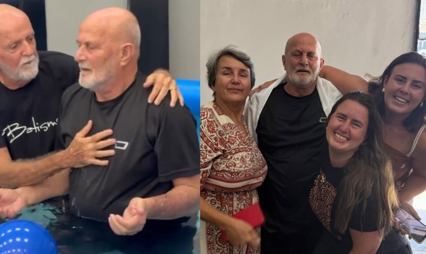Paulo Roberto aceitou Jesus e foi batizado. (Foto: Reprodução/Instagram/Erika Tamiozzo/Instagram/Agnez Tamiozzo).