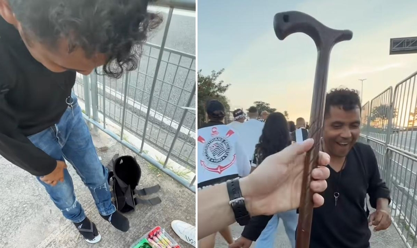 O homem foi curado no estádio de futebol em SP. (Foto: Reprodução/Instagram/Luca Martini)