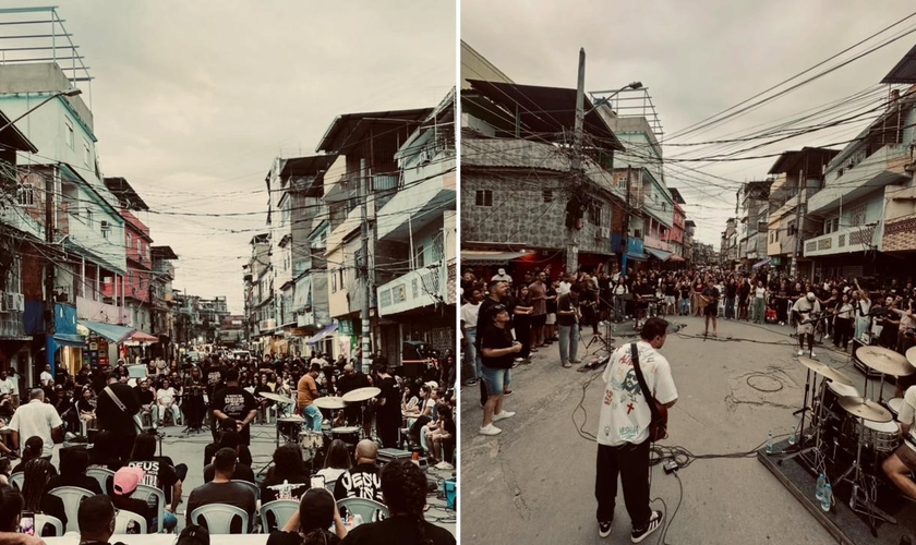 A ação evangelística na Maré. (Foto: Reprodução/Instagram/Manifestação dos Filhos)
