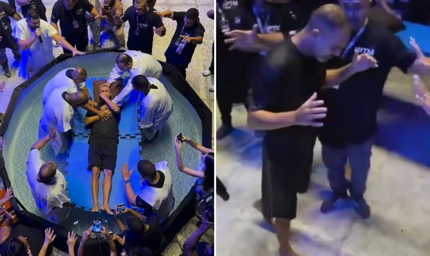 Fábio foi curado após descer às águas. (Foto: Reprodução/Instagram/Samuel Pereira)