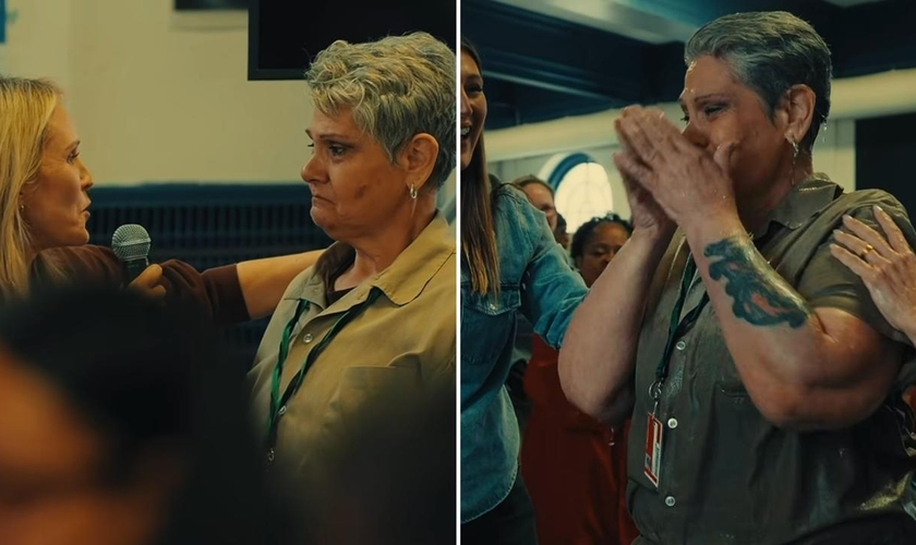 O batismo na prisão. (Foto: Reprodução/Instagram/God Behind Bars)