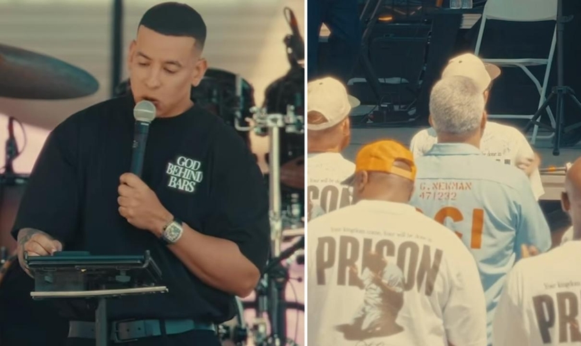 Daddy Yankee pregando na prisão. (Foto: Reprodução/Instagram/God Behind Bars)