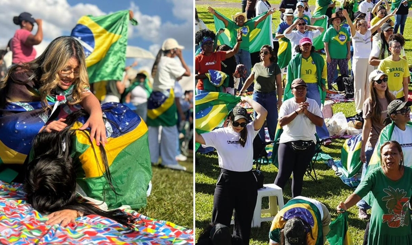 A multidão clamou pelo futuro do Brasil e consagrou a nação ao Senhor. (Foto: Reprodução/Instagram/A Million Women Brasil)