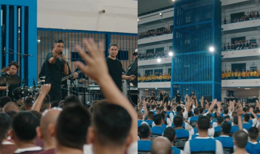 Mais de 4.000 presos adoraram com a banda “Miel San Marcos”. (Foto: Reprodução/YouTube/San Marcos Honey).