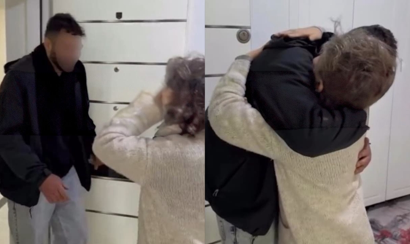 Ezra reencontrou a mãe após ser resgatado do Irã por uma missão. (Foto: Reprodução/Instagram/The Nazarene Fund).