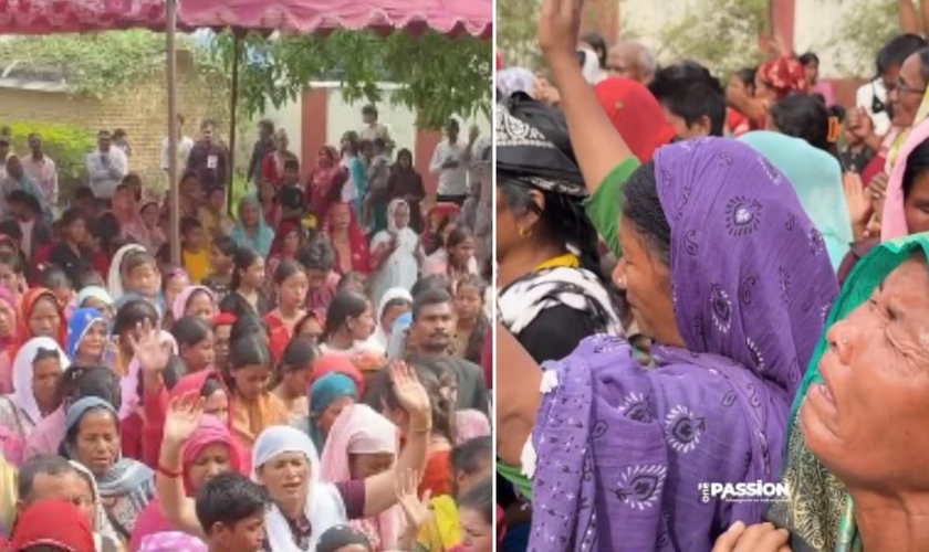 Centenas de hindus aceitaram Jesus na cruzada. (Foto: Reprodução/Instagram/One Passion Mission).