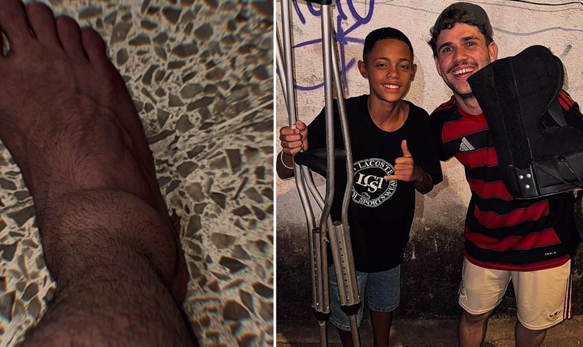 João e Ítalo após o culto. (Foto: Reprodução/Instagram/João Basques)