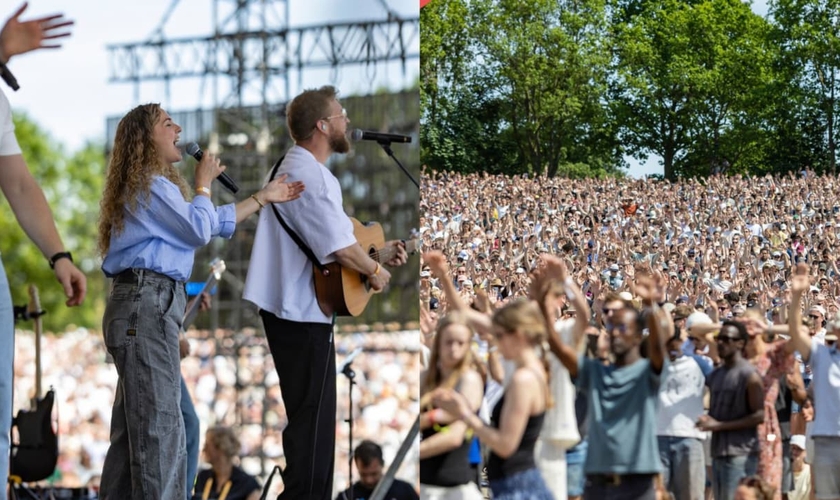 A Conferência de Pentecostes Opwekking atraiu uma multidão no parque Walibi Holland. (Foto: Instagram/Opwekking).