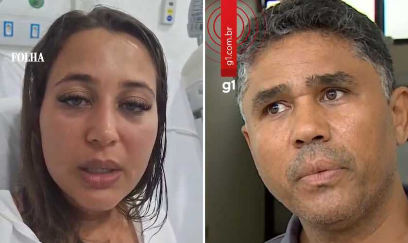 Bruna Damaris e o pai, Sidney José da Silva, falaram sobre o resgate e oração após resgate milagroso. (Captura de tela/Instagram/FolhaSPaulo/g1)