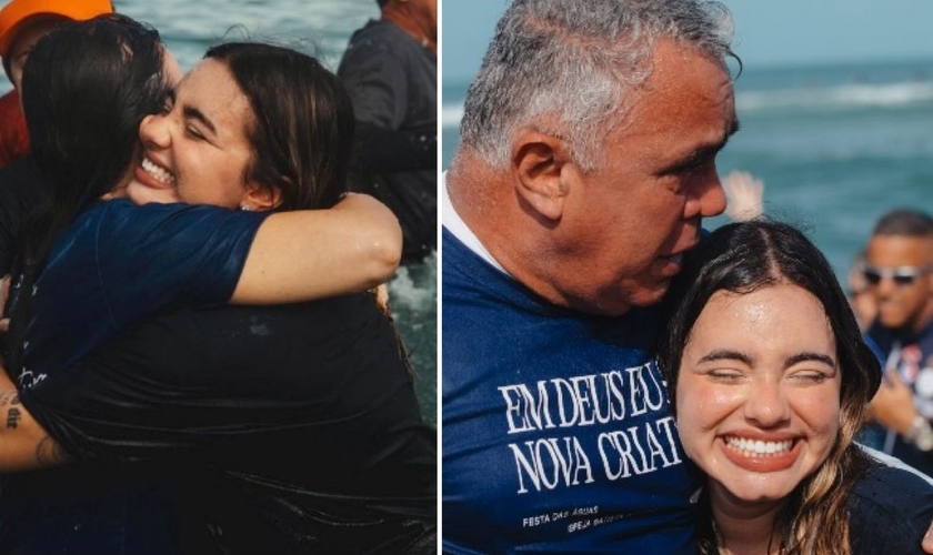 O batismo dos pais de Isabela. (Foto: Reprodução/Instagram/Bela Almada)
