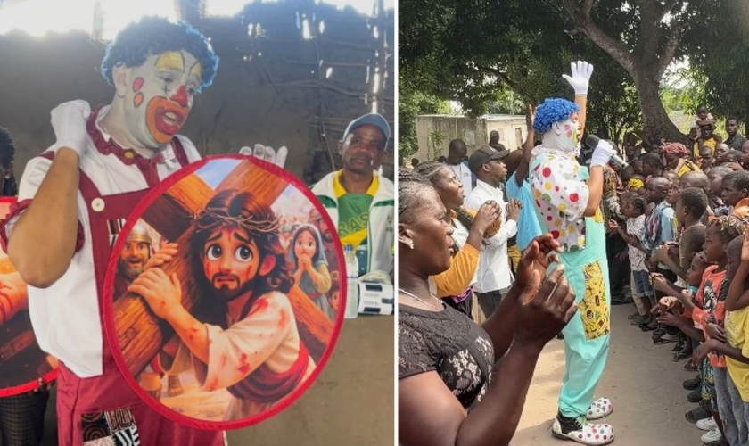 Palhaço Alegria em Moçambique. (Foto: Reprodução/Instagram/Palhaço Alegria)