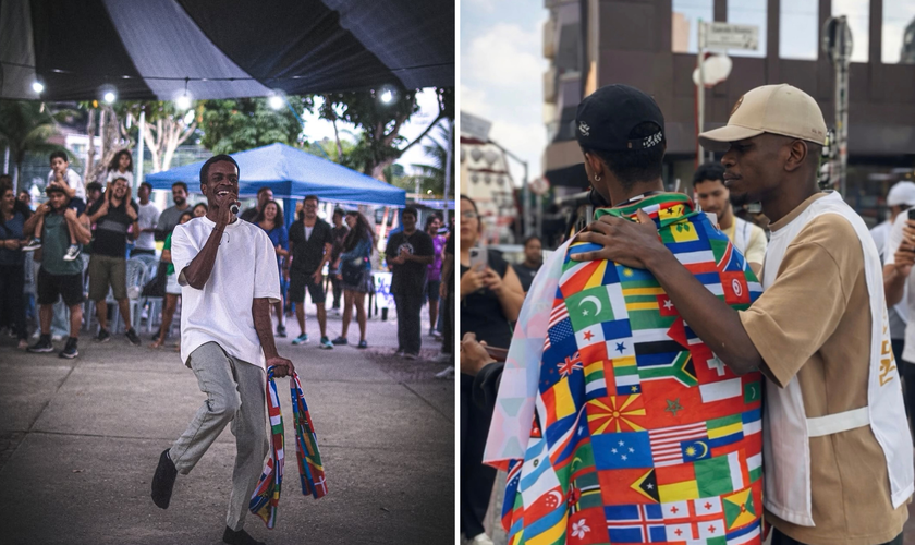 Missionário Gustavo Emanuel compartilha o Evangelho em ações de rua. (Foto: Instagram/@gustavoemanueloficial)